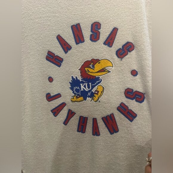 Pressbox kansas jayhawks sweatshirt Size Small Ivory Thumb Insert - Picture 4 of 10
